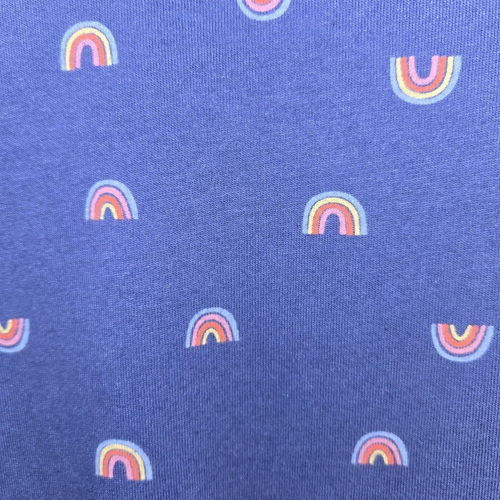 Wonder Nation Short Sleeve Blue Rainbows Pullover Dress Sz 14-16